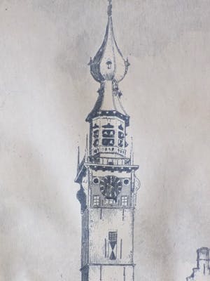 Hendrikus Roodenburg - Stadhuistoren Veere - Ets kopen? Bied vanaf 75!