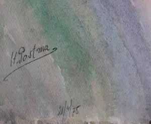 Hannes Postma - grote 1975 gemengde techniek (oa collage) "over the rainbow" gesigneerd kopen? Bied vanaf 63!