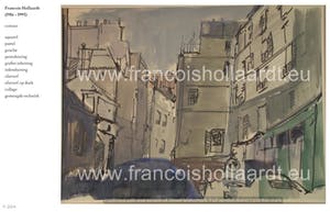 Frans Hollaardt - Stadsgezicht, tekening/aquarel (netjes ingelijst) kopen? Bied vanaf 1!