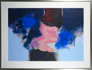 Henk van Vessem - Zeefdruk, Duisternis over landschap - Ingelijst (Groot) verkocht voor € 100!