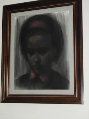 Willem Van Aerden - Houtskool/Pastel - Meisje met Rode haarband kopen? Bied vanaf 85!