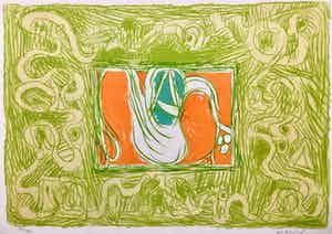 Pierre Alechinsky - Crevette et Salade - Zeldzame vroege litho - 1969 verkocht voor € 1100!