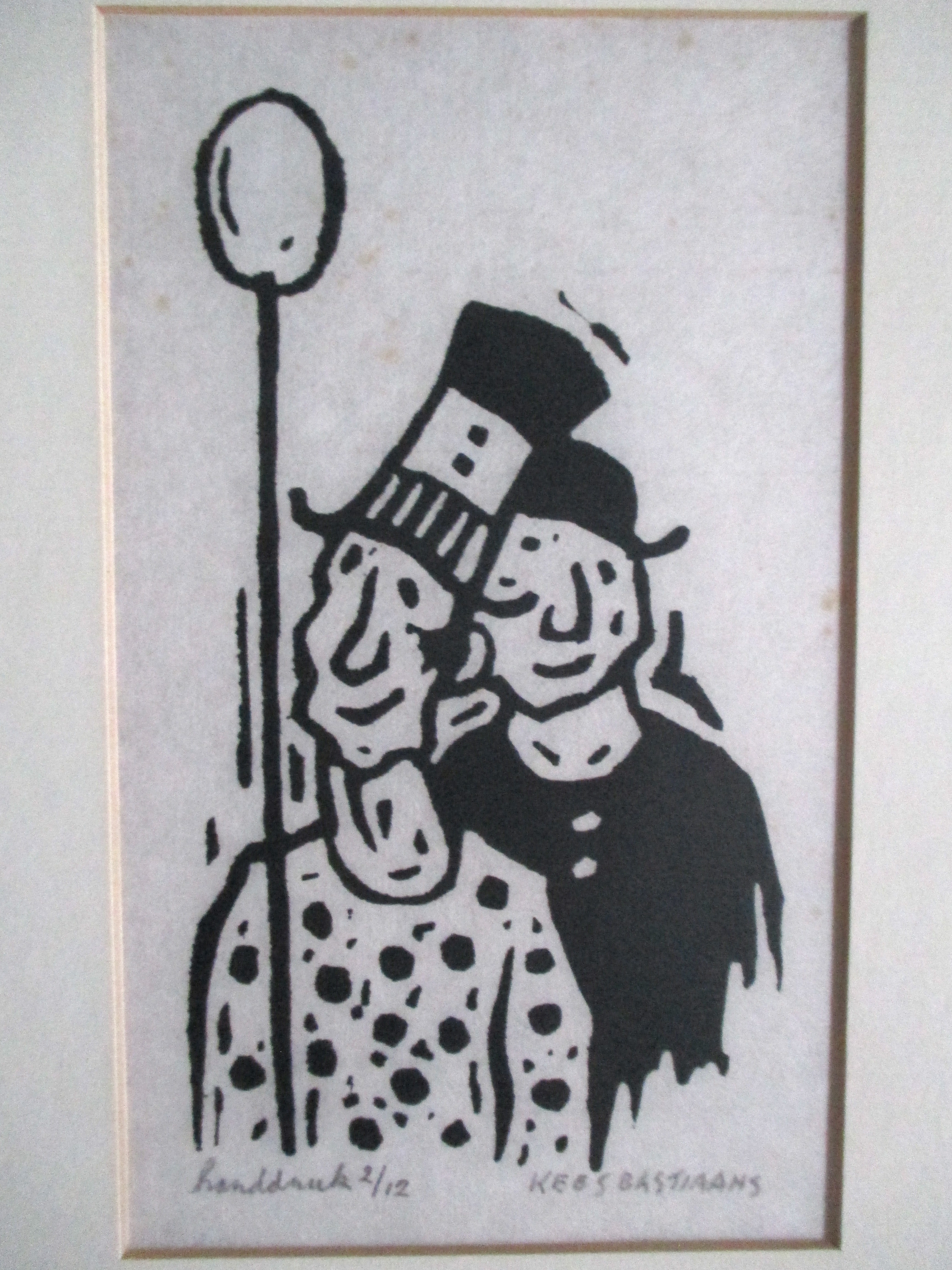 Kees Bastiaans - Ingelijste houtsnede verkocht voor € 30!