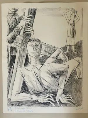 Marcel Notebaert - 8 zwart-wit tekeningen van figuren en taferelen. kopen? Bied vanaf 300!