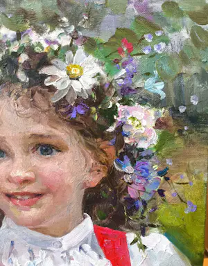 Vladimir Goussev - Portret van een meisje kopen? Bied vanaf 400!