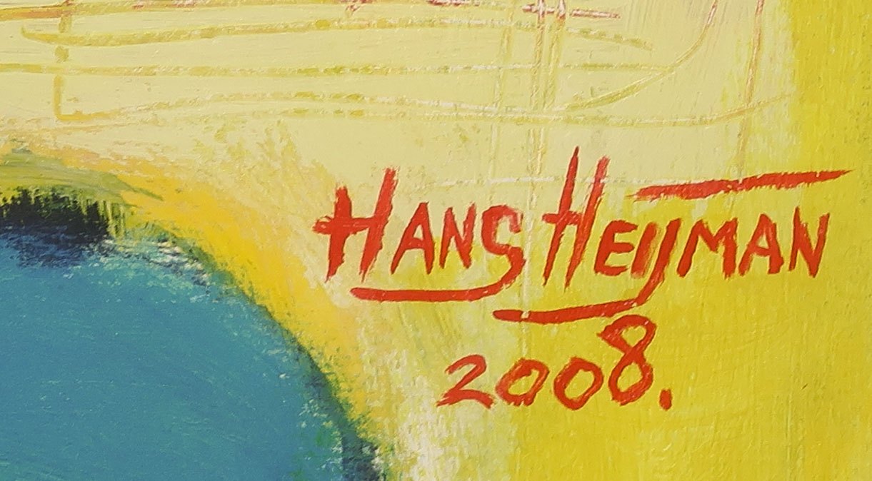 Hans Heijman - Acryl op papier, Zonder titel - Ingelijst kopen? Bied vanaf 50!