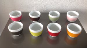 Alessi - Vier Alessi-lepels in doos en acht Koziol espressokopjes kopen? Bied vanaf 22!