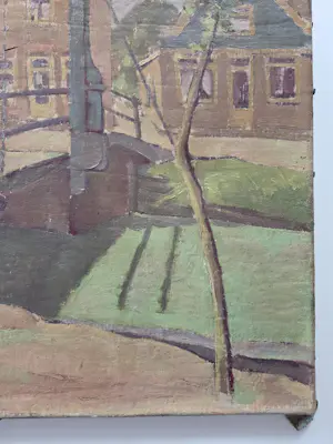 Buy Piet Roovers - Stadsgezicht met ophaalbrug en boom.? Bid from 119!