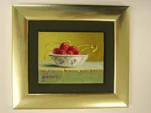 Hans Habraken - stilleven aardenwerken kom met kersen verkocht voor € 195!