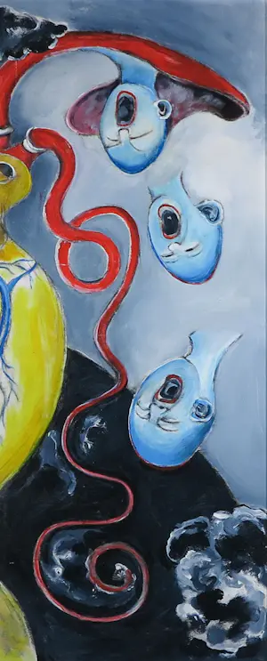 Sophie Mellema - Acryl op paneel, Leven en dood serie - Ingelijst (Groot) kopen? Bied vanaf 200!