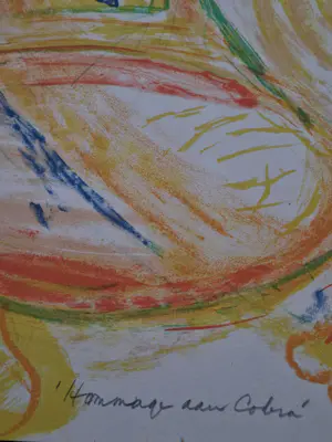 Paul de Lussanet - Grote 1989 kleuren-lithografie ‘ Hommage aan CoBrA’ - beperkte oplage kopen? Bied vanaf 48!