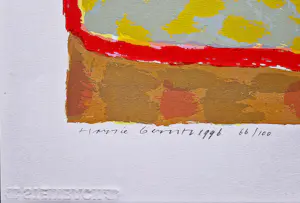 Harrie Gerritz - Grote expressionist kleuren zeefdruk "huis in landschap" beperkte oplage (100) kopen? Bied vanaf 48!