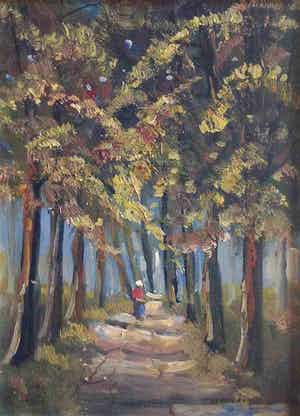 Jan Kelderman - C1085-7 - Bosgezicht verkocht voor € 50!