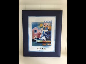 Rosina Wachtmeister - Grote ingelijste tegel “ Ritorno a Porto “. Limited Edition kopen? Bied vanaf 85!