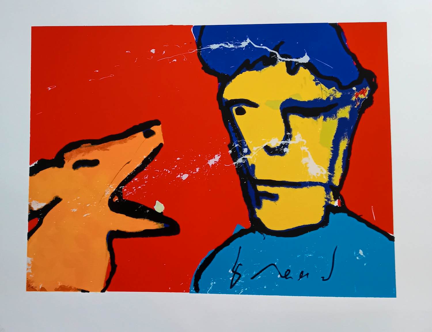 Herman Brood - leurenzeefdruk IGGY (lievelingshondje van Herman) Handgesign. kopen? Bied vanaf 325!