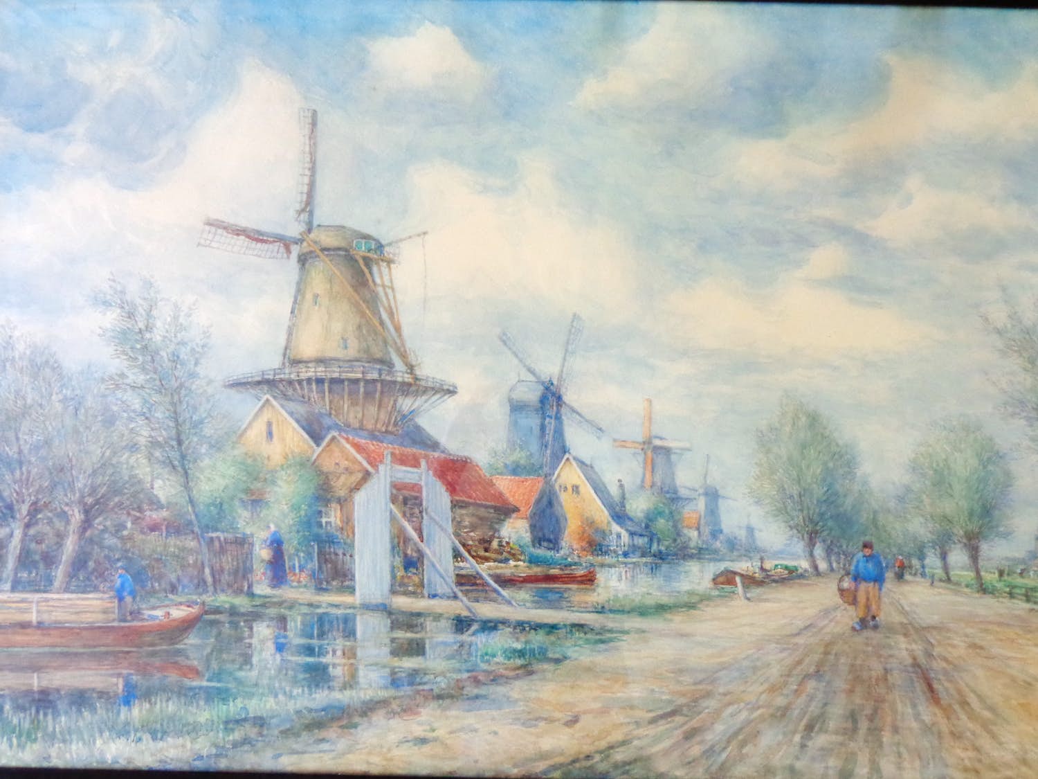 Henri Seghers - ZUID-HOLLANDS MOLENLANDSCHAP / ORIGINEEL WERK / 79x112cm / KADER / SIG verkocht voor € 165!