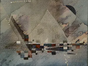 Bart Filet - in 2003 gemaakte gemengde techniek (aquarel, inkt, zilververf) abstract - gesign kopen? Bied vanaf 30!