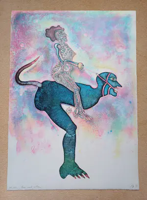 Bernhard Jäger - 'Oben und Unten' Prachtige lithografie kopen? Bied vanaf 1!