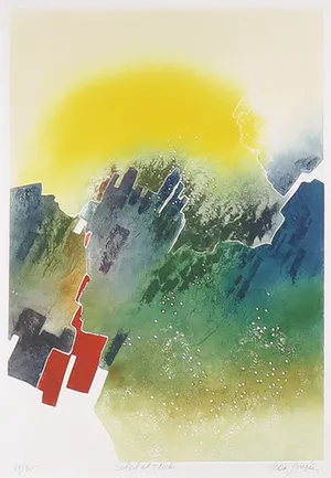 Francis Mean - Ets en aquatint, Soleil et etailes - Ingelijst kopen? Bied vanaf 50!