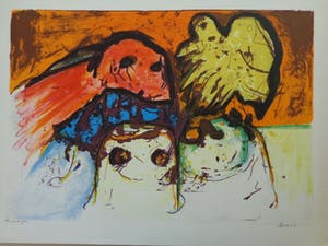 Mogens Balle - COBRA-ABSTRACTIE / KLEURLITHO / 56x76cm / SIG kopen? Bied vanaf 140!