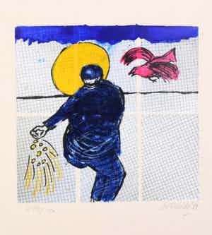 Corneille - "De zaaier" - litho uit 1989 verkocht voor € 149!