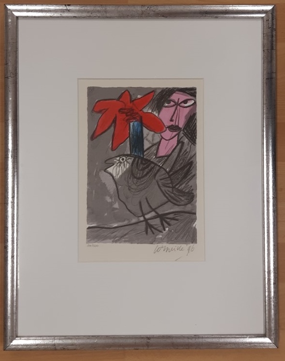 Corneille - Femme avec un Fleur Rouge" uit 1996 kopen? Bied vanaf 160!