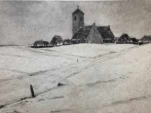 Willem Witjens - Dorp in de Winter - Ets kopen? Bied vanaf 55!