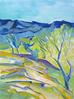 Joe Wols - Lot van vier aquareltekeningen, Landschappen kopen? Bied vanaf 1!