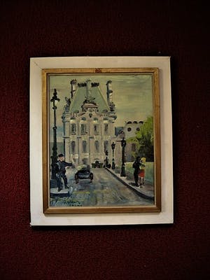 Raphael Dubois - Belgisch Post-Impressionist - olieverf ca. 1930 - "Parijs verliefd stel op brug" kopen? Bied vanaf 10!