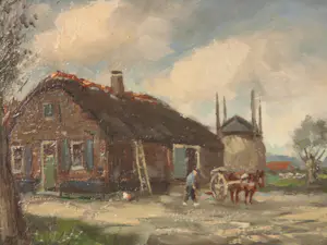 Hendrik Cornelis Kranenburg - Olieverf - Boerderij op Platteland kopen? Bied vanaf 90!