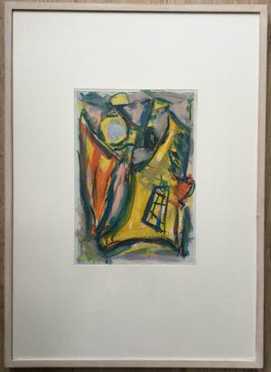 Wim Drion - acrylverf op papier (1986) - mooi ingelijst kopen? Bied vanaf 69!