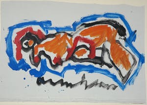 Anton Heyboer - Acryl op doek op paneel, Zonder titel - Ingelijst (Groot) kopen? Bied vanaf 250!