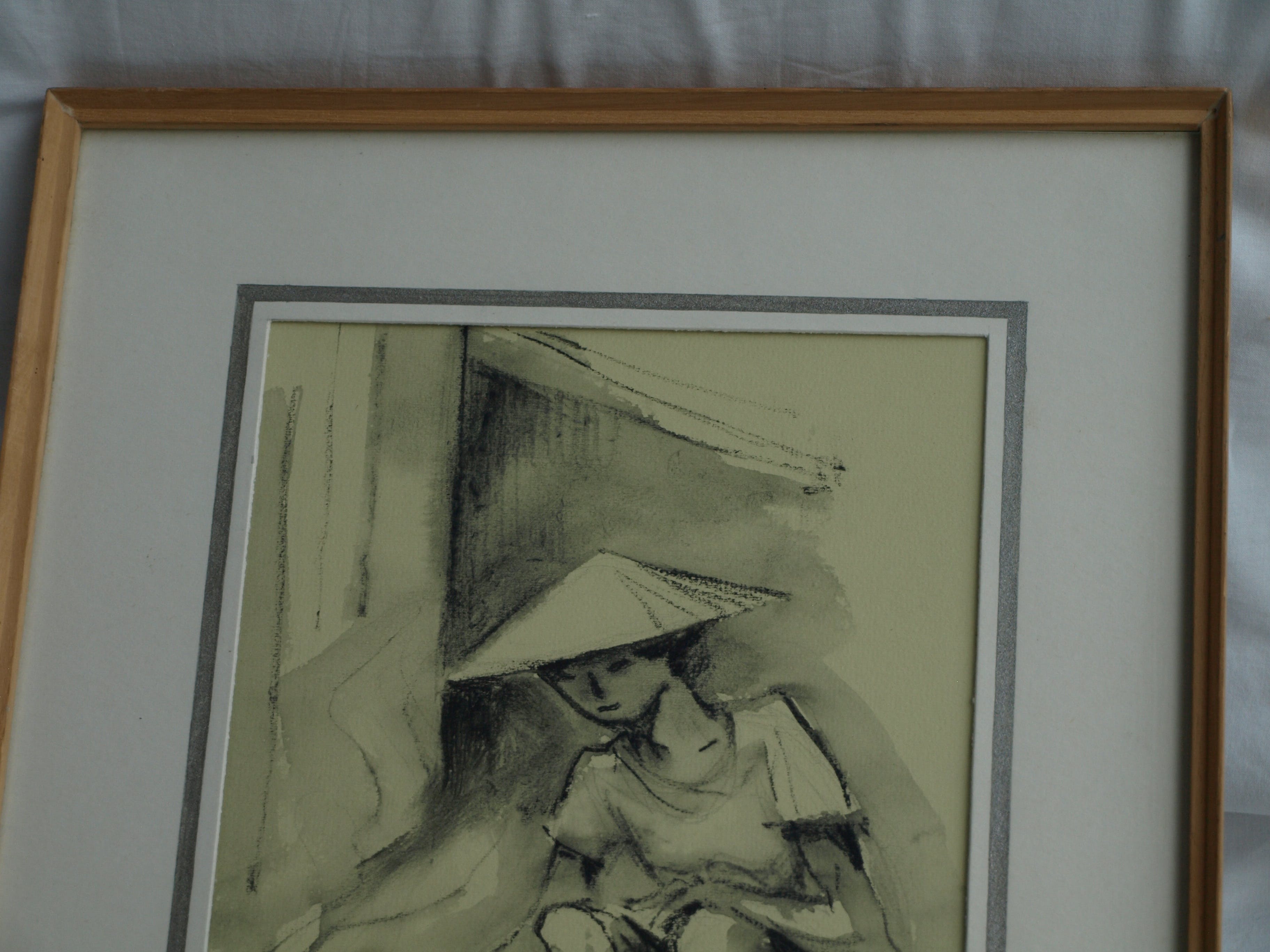 Klaas Pijlman - Contékrijt en inkt , Bangkok - gesigneerd & ingelijst – 1972 kopen? Bied vanaf 35!