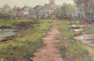 Anton van Unen - Landschap met zicht op een dorpje kopen? Bied vanaf 1!