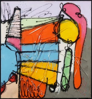 SMAEL - Acryl en collage op doek, Frufilos I kopen? Bied vanaf 1!