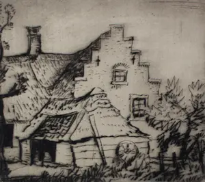 Jan Poortenaar - ets:boerderij - 1945 kopen? Bied vanaf 49!