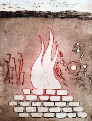 Jan Montyn - Chonyid Bardo - Reconnaissance, aquatint ets (kleine oplage) verkocht voor € 115!