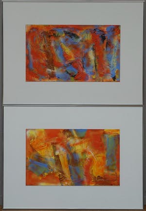 Jan Verschoor - twee werken (pendant) - acryl op board - 1990 - laatste x! kopen? Bied vanaf 150!