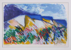 Jan Cremer - Zeefdruk, La Montagne Sainte Victoire - Ingelijst kopen? Bied vanaf 250!