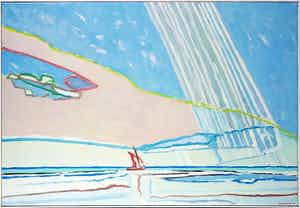 Paul Overhaus - Acryl op doek, Regen - Ingelijst (Groot) verkocht voor € 150!