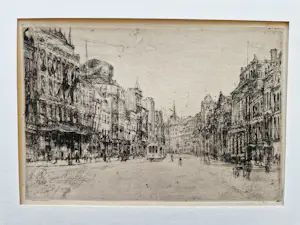 Niet of onleesbaar gesigneerd - omstreeks 1920 - Ets - Amsterdam nieuwezijds voorburgwal - gesigneerd kaufen? Bieten Sie von 10!
