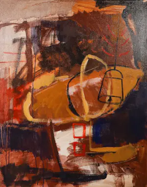 Bruno Pedrosa - Acryl op doek, A ordem do chocalho- Ingelijst kopen? Bied vanaf 250!