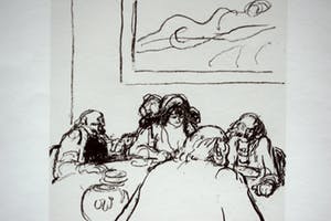 Kurt Lob - litho - Vergaderen onder een schilderij kopen? Bied vanaf 60!