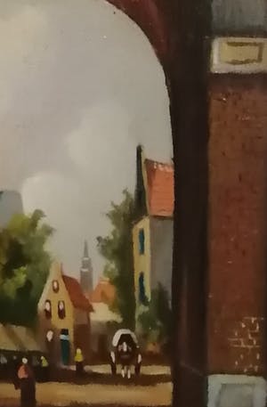 Niet of onleesbaar gesigneerd - Duitse School (20e eeuw) - Dorpsgezicht kopen? Bied vanaf 10!