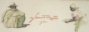 Gilbert Rakoto - AQUAREL 1960 GILBERT RAKOTO 1906-1967 MADAGASKAR INGELIJST GESIGNEERD kopen? Bied vanaf 60!