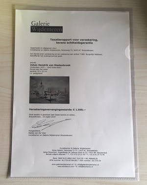 Johan Hendrik van Mastenbroek - Voorstudie Aquarel Dorpje aan het Water kopen? Bied vanaf 500!