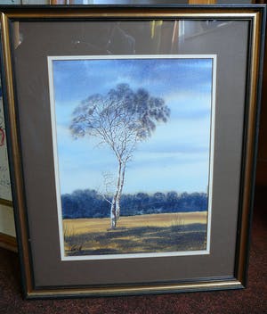 Niet of onleesbaar gesigneerd - Berkenboom in heidelandschap -aquarel- kopen? Bied vanaf 1!