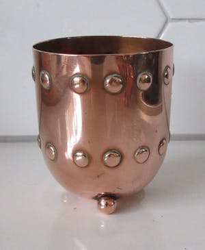 Niet of onleesbaar gesigneerd - Rood koperen art deco hand gehamerde rookset kopen? Bied vanaf 10!