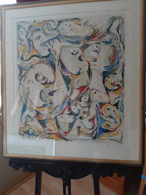 Theo Wolvecamp - grote zeefdruk: 'De roddelaars' - 1989 kopen? Bied vanaf 450!