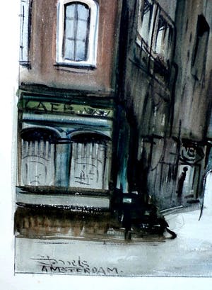 Jacques Mels - Aquarel: Amsterdam kopen? Bied vanaf 45!